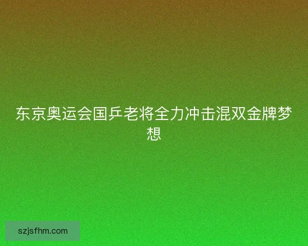 东京奥运会国乒老将全力冲击混双金牌梦想