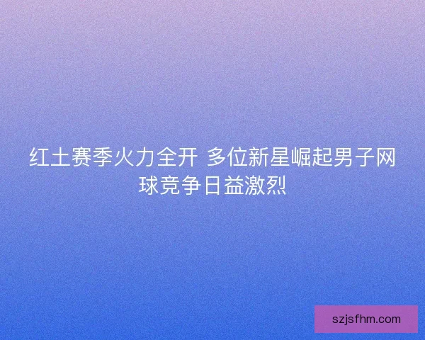 红土赛季火力全开 多位新星崛起男子网球竞争日益激烈