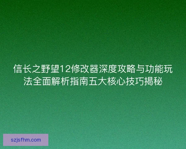 信长之野望12修改器深度攻略与功能玩法全面解析指南五大核心技巧揭秘 信长之野望12修改器深度攻略与功能玩法全面解析指南五大核心技巧揭秘